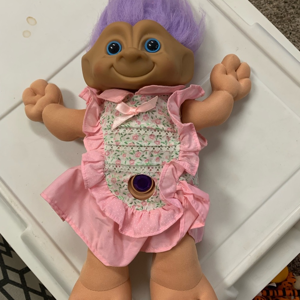 Purple-Haired Troll Doll with Pink Outfit